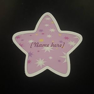 “[Name here]” Star Sticker